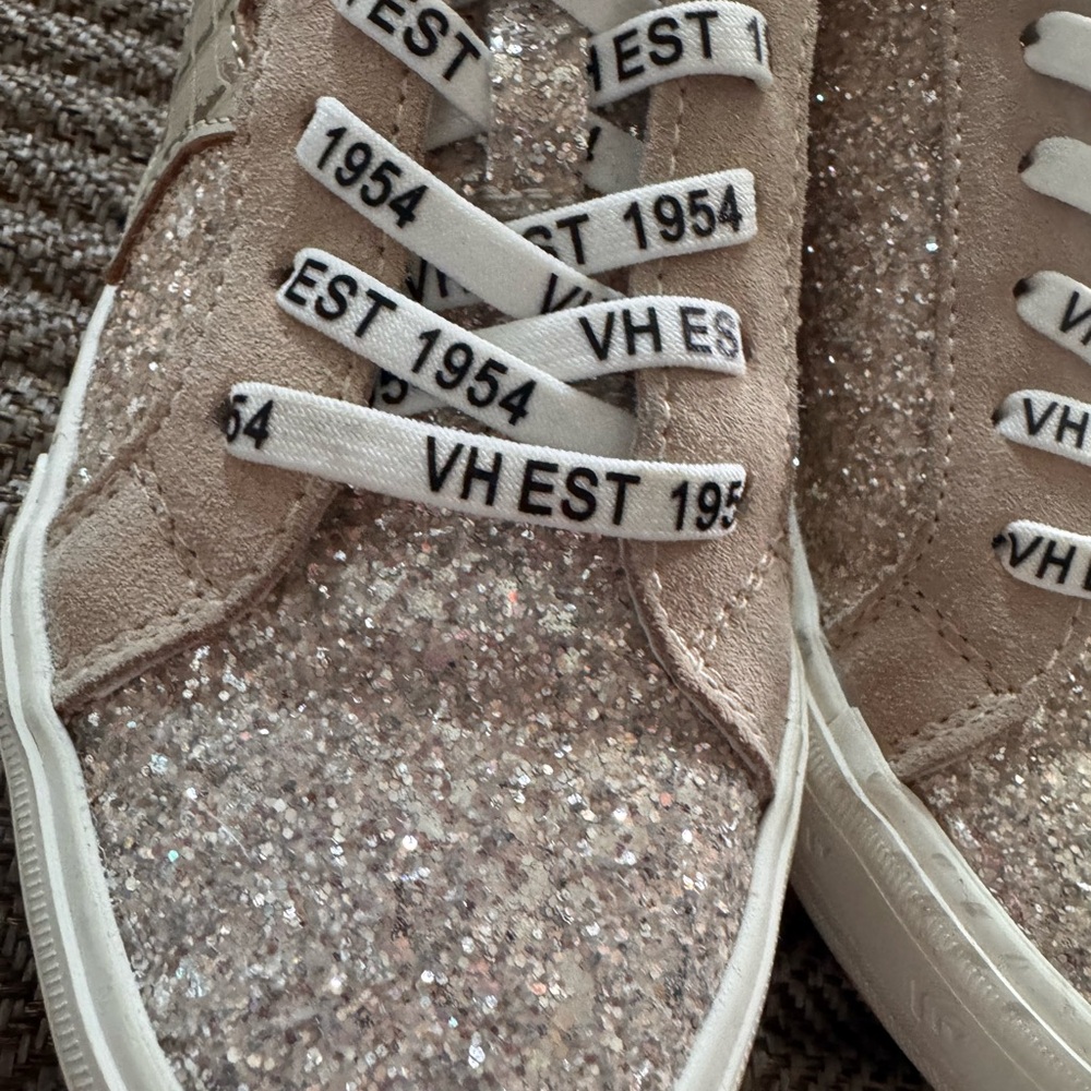 Vintage Havana Womens Glitter Star Sneaker in Beige - Picture 5 of 8